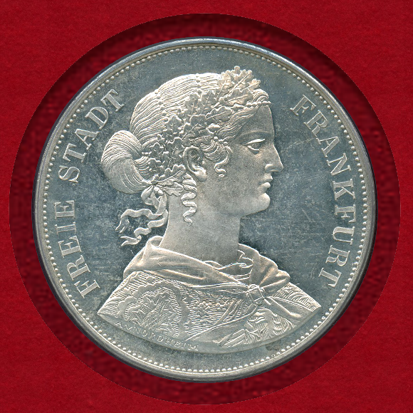 新しい季節 ドイツ 1ターレル銀貨（フランコニア像）1860年 希少 